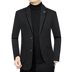 中年男士休闲小西服上衣2025春季新款时尚商务爸爸装单西装外套潮