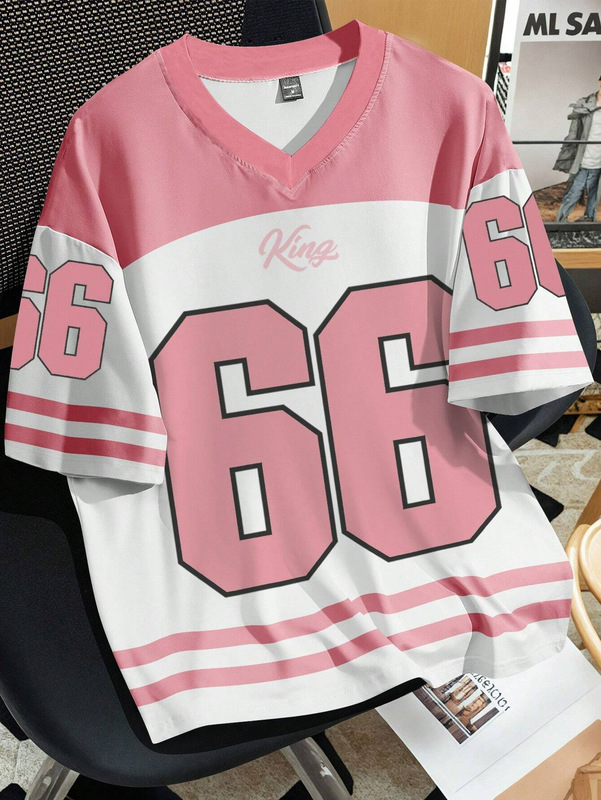 越境ECサイトtemu TK 夏の人気商品 Vネック半袖通気性シャツ デジタルプリント長袖 カスタムデザイン|undefined