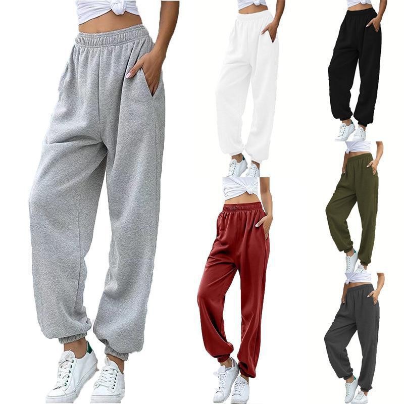 European and American Cross-Border Women's Clothing Amazon Fashion Casual Sports Pants Versatile Sweatpants Leggings Fleece Loose Trousers for Women