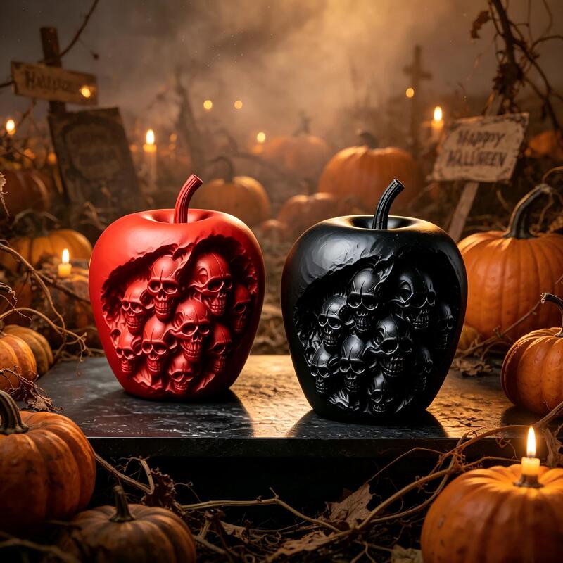 Cross-border new product: 3D printed gothic skull apple-shaped horror and funny Halloween holiday craft ornament Cross-border new product: 3D printed gothic skull apple-shaped horror and funny Halloween holiday craft ornament