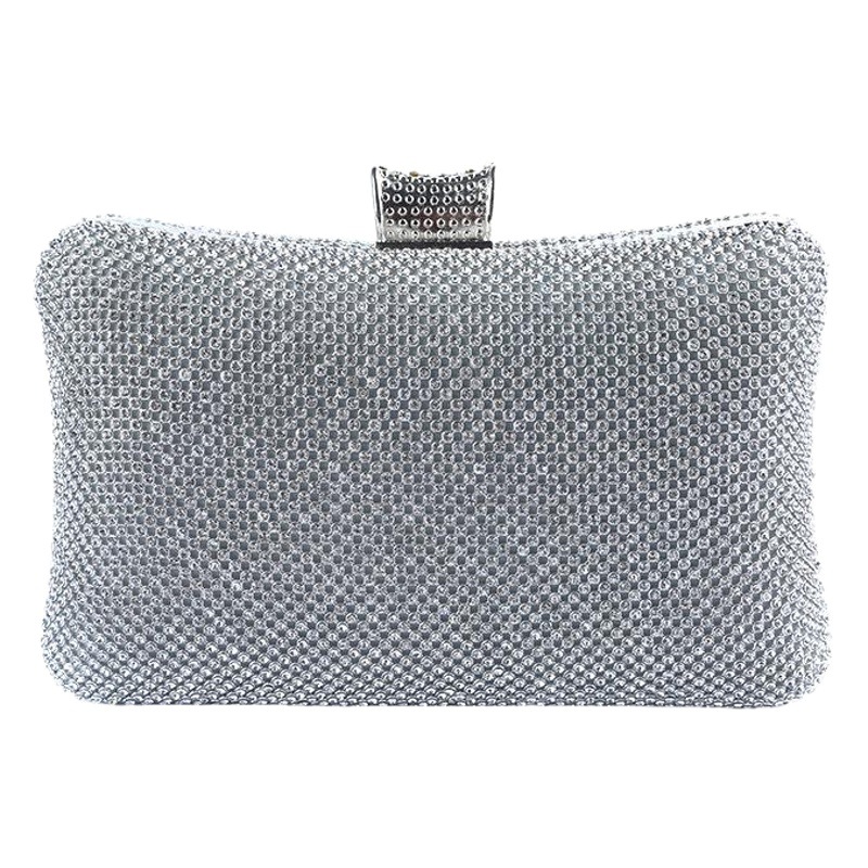 Bolso de noche transfronterizo directo de fábrica Embrague de noche clásico incrustado en diamantes Bolso de diamantes de imitación hecho a mano europeo y americano bolso de vestir Socialite