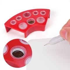 紋繡器材 塑料扇形色料架 多孔調色杯展架 8孔放置架輔助用品其他