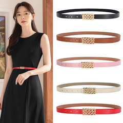 New Women's Leather Belt Casual Korean Style Versatile Sweet Women's Waist Belt Black Dress Pants Belt Manufacturer Wholesale
