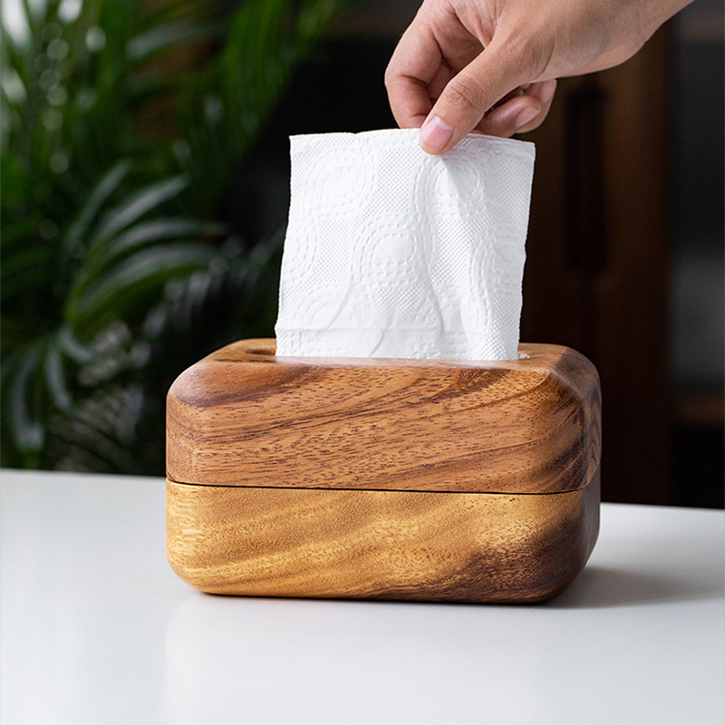 Directo DE FÁBRICA DE América del Sur caja de pañuelos de nogal de madera maciza caja de pañuelos de almacenamiento de madera entera caja de pañuelos simple chino