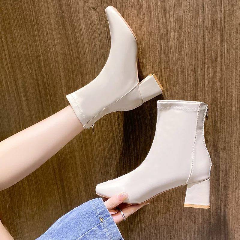 Winter thin high low boots with zipper for leisure, 2022