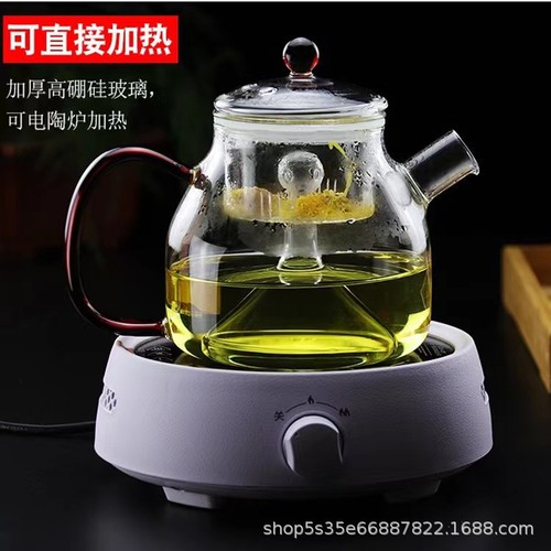 High Borosilicate Glass Steeping Tea Pot Household Large Capacity Tea Pot Gas Heating Large Size Water Kettle Short Spout Tea Pot 