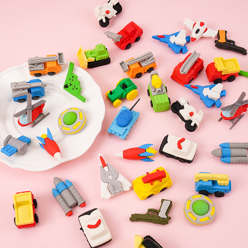 Creative Cartoon Eraser That Wipes Clean Airplane Tank Engineering Vehicle Eraser Factory Direct Sales Kindergarten Prizes