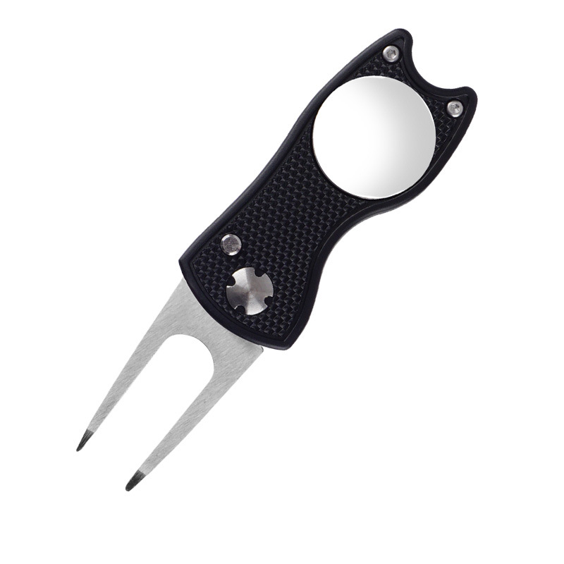 Accesorios de Golf en Existencia, Herramientas para Exteriores, Tenedor Plegable para Green, Acero Inoxidable, Mango de Plástico ABS, Tenedor para Reparación de Césped