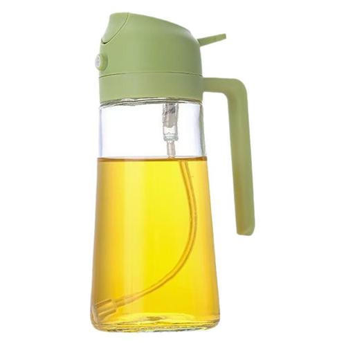 Kitchen household oil sprayer bottle, dual-purpose oil dispenser, high-pressure oil sprayer, glass leak-proof oil canister with atomizing function