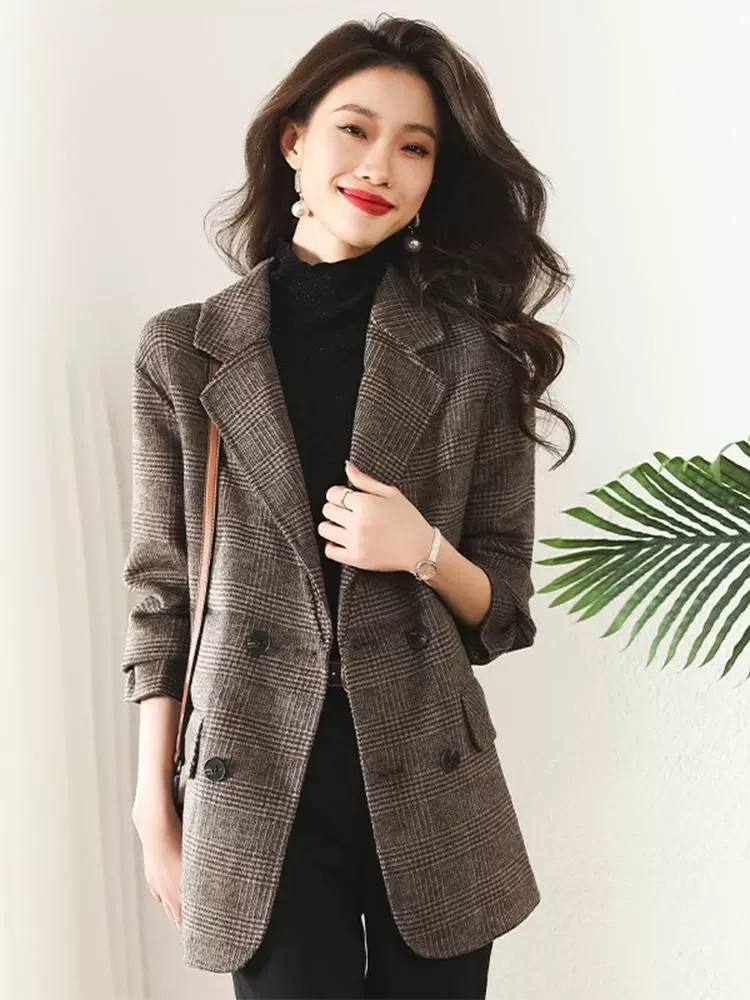 Костюм, весеннее шерстяное пальто, куртка для отдыха, приталенный, стиль Chanel