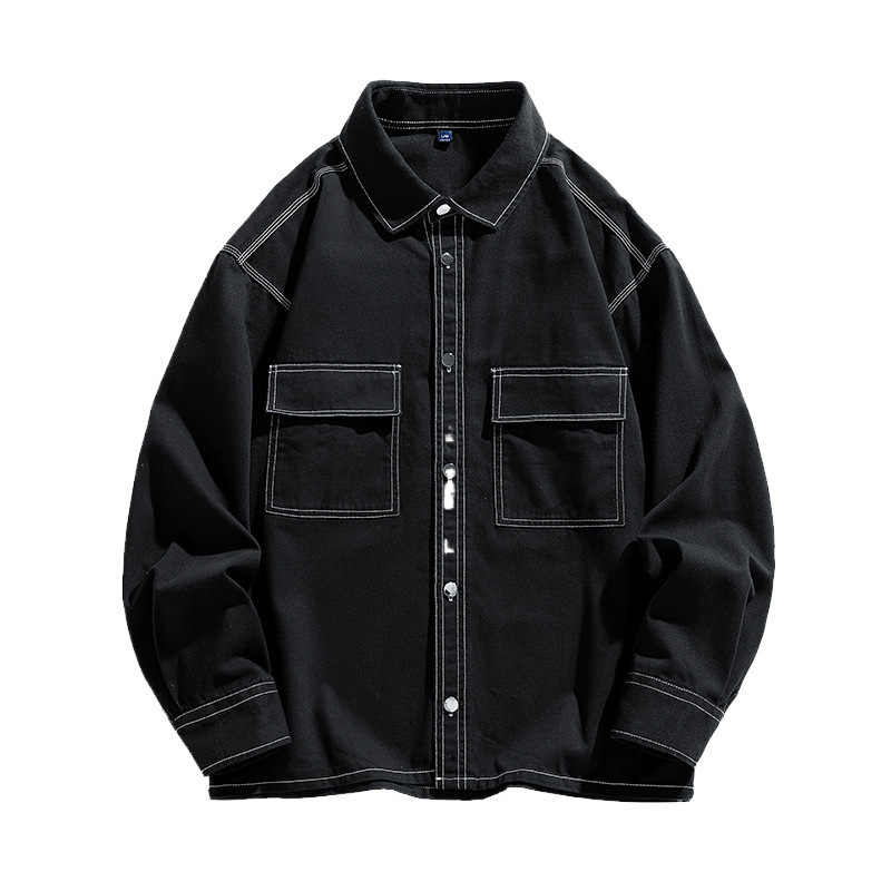 MT - 2362 camisa de alta calidad de datos pesada de moda de algodón lavado con agua