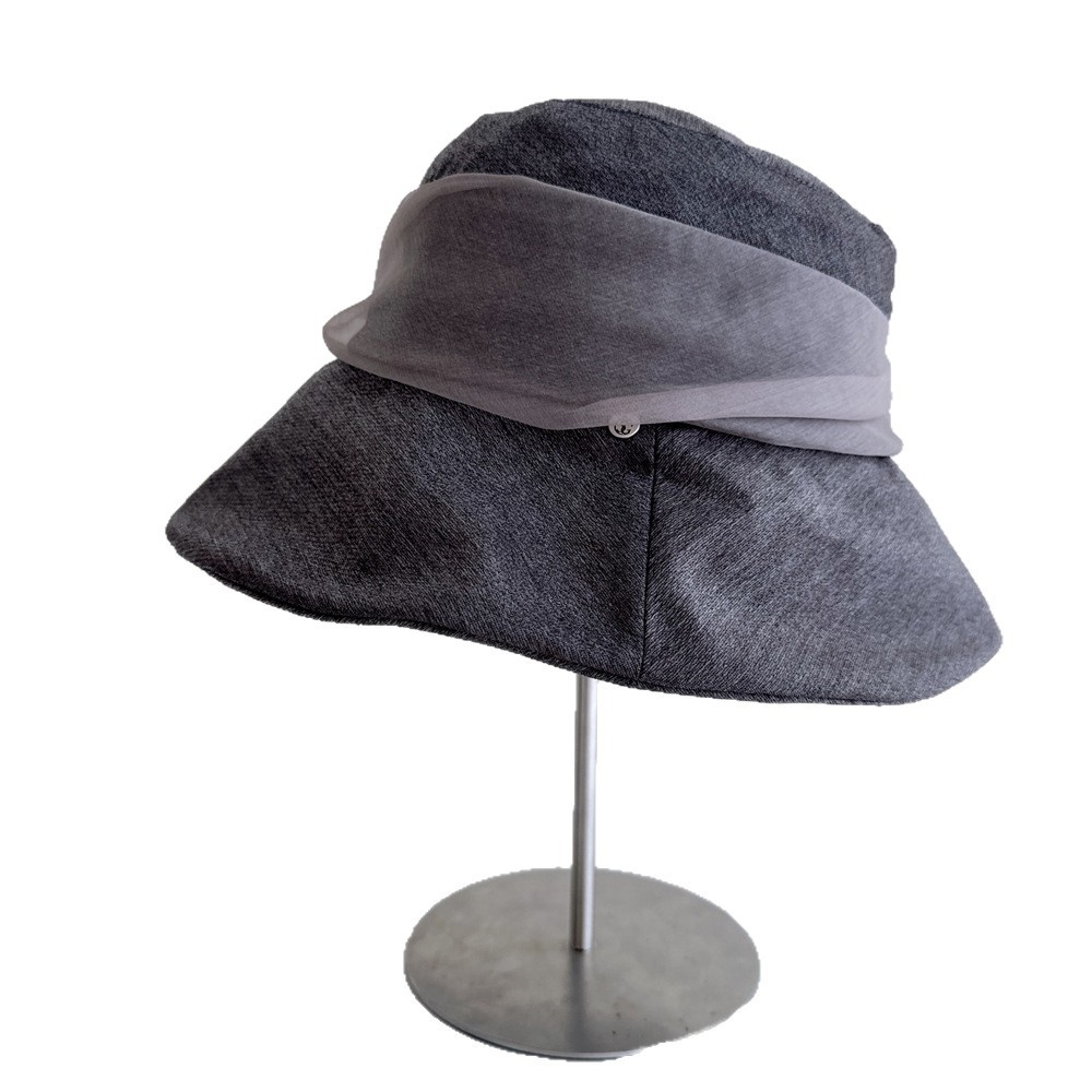Elegant Luxury Mulberry Silk Ribbon Bucket Hat For Women, Summer Sun Protection Lyocell Cooling Sun Hat - Thumbnail 5