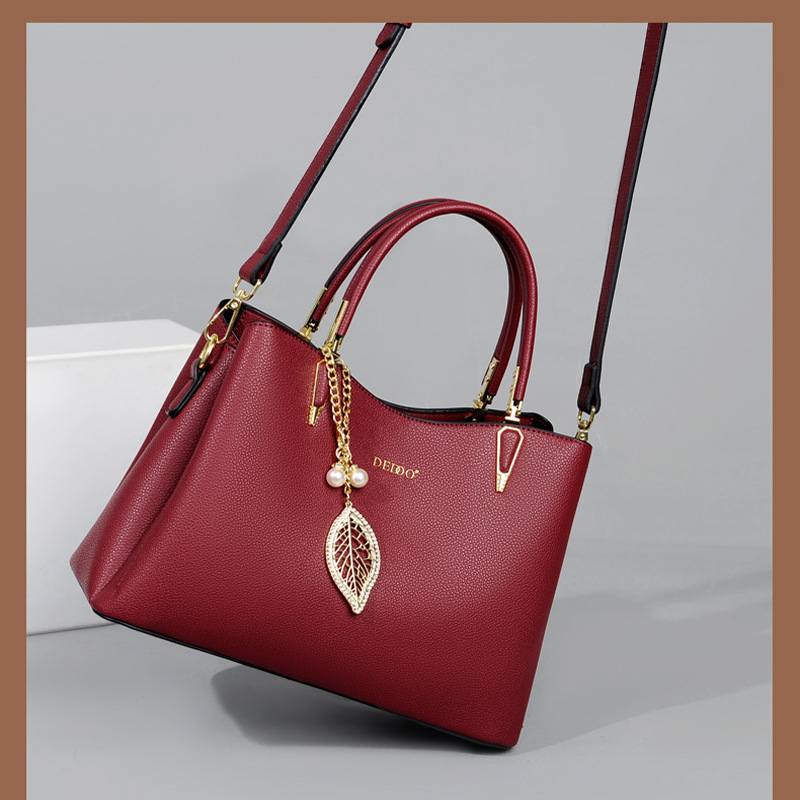 Bolso de Mano Modelo 2025 para Mamá, Bolso Rojo para Boda, Gran Capacidad, de Alta Gama, para Mujeres de Mediana Edad, Bolso Cruzado para Suegra