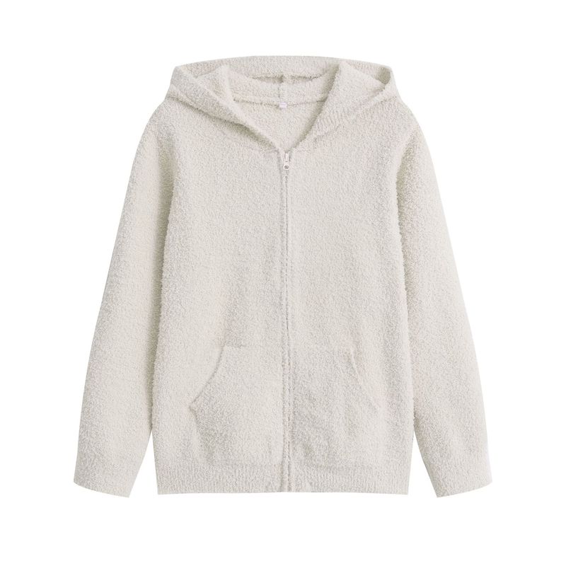 Japanese-Style Half-Velvet Thermal Fleece Loungewear Women's Hooded Cardigan Zip-Up Pajamas Warm Sweatshirt Sleep Pants Japanese-Style Half-Velvet Thermal Fleece Loungewear Women's Hooded Cardigan Zip-Up Pajamas Warm Sweatshirt Sleep Pants
