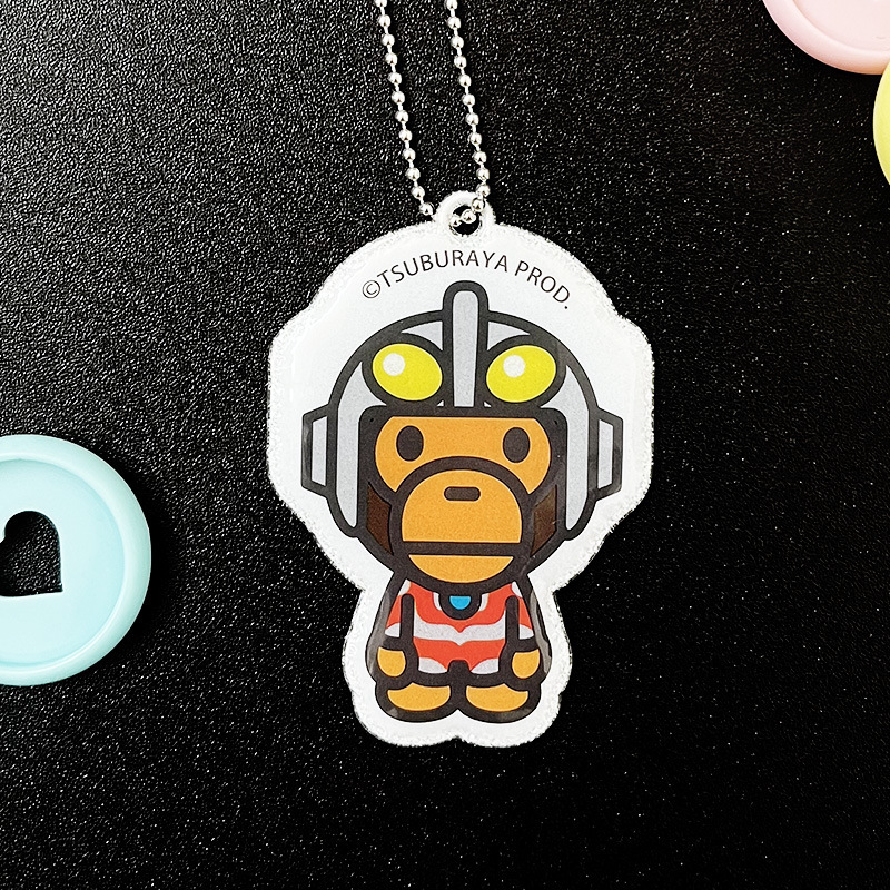 Japanese Style Ape Little Monkey Pvc Pendant Soft Sponge Filled Keychain Bape Cotton Filled Toy Customization
