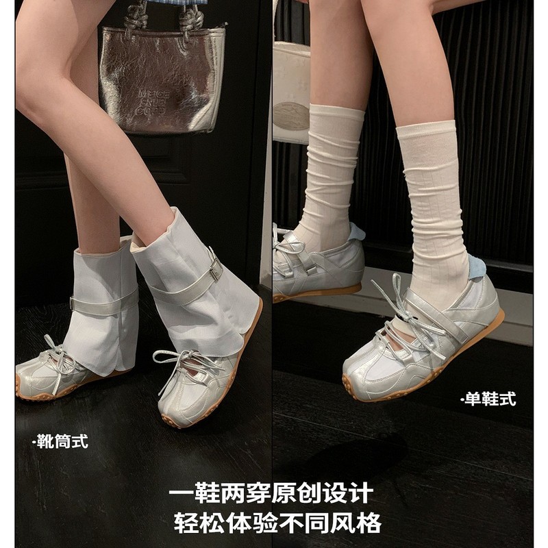 稳叔同款罗曼克～芭蕾舞鞋女厚底德训单鞋玛丽珍鞋凉靴堆堆短筒靴|undefined