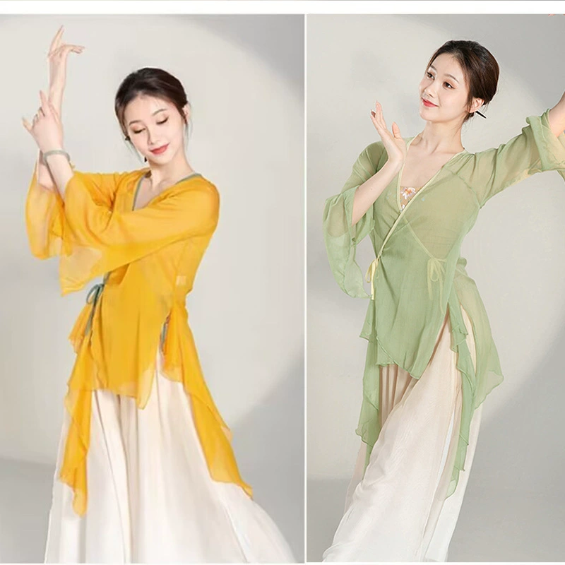 Классическая одежда для занятий танцами, платье из струящейся ткани для женщин, сказочный наряд, костюм для выступлений в современном танце на экзамене по искусству, китайский стиль.