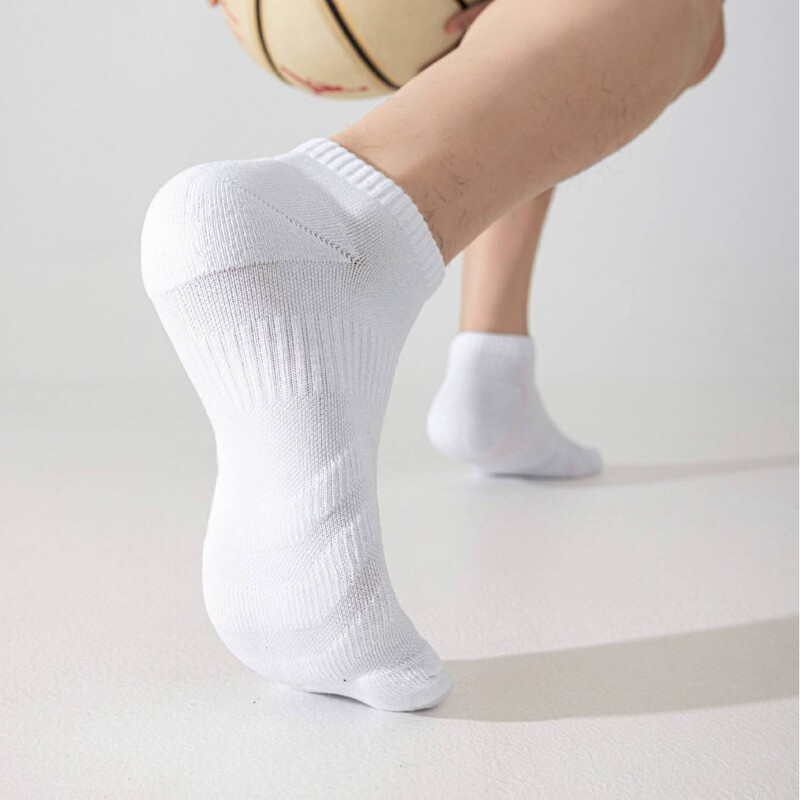 Cross-Border Fm Men's Cotton Spring/Summer/Autumn Ins Business Seamless Mesh Fitness Gymnastics Sports Towel Bottom Invisible Short Socks