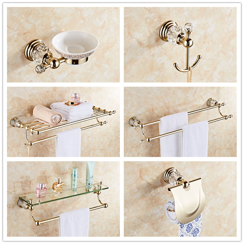 Bathroom Pendant Set Crystal Base Stainless Steel Towel Rack Bathroom Rack Towel Bar Tissue Holder