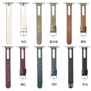 For Apple Watch Strap appleiwatchs1098765432 Leather Hollow 46mm Thin Strap Wholesale