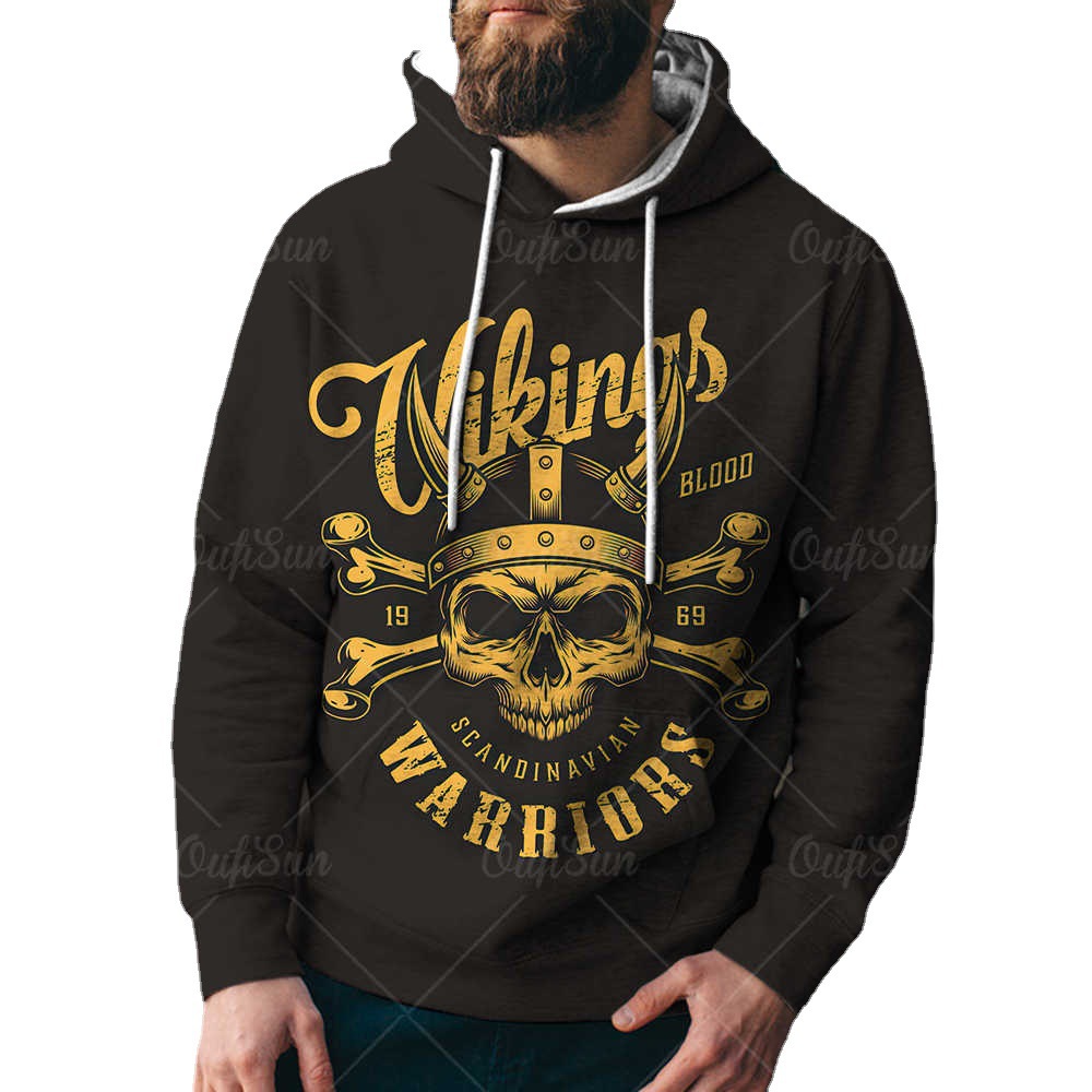 Impresión de moda europea y americana otoño calle guerrero ropa y sombreros con sudaderas transfronterizas