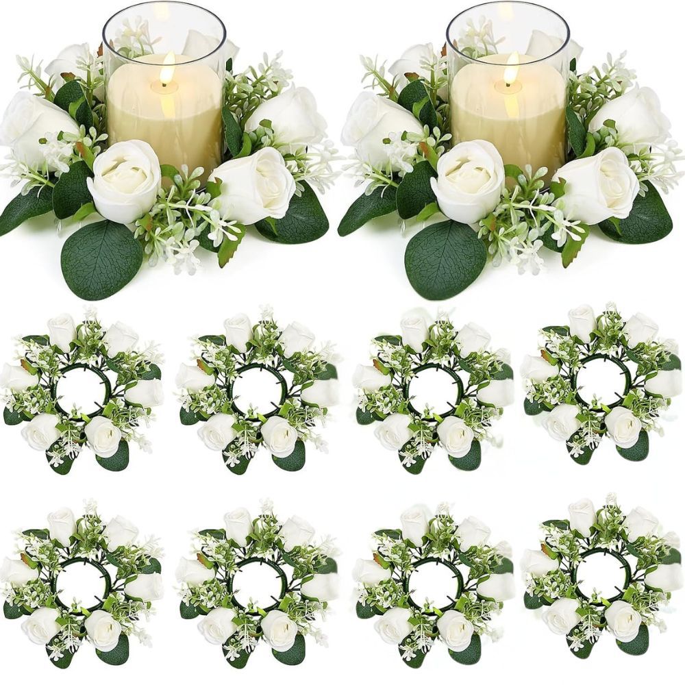 Simulación transfronteriza rosa eucalyptus candelabro guirland decoración de mesa de banquete guirland decoración del hogar amazon