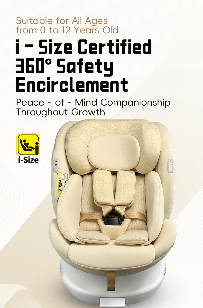 Child Safety Seat for Car Use, 360-Degree Rotating Space Capsule, Isofix, 0-12 Years Old, Isize Car Seat