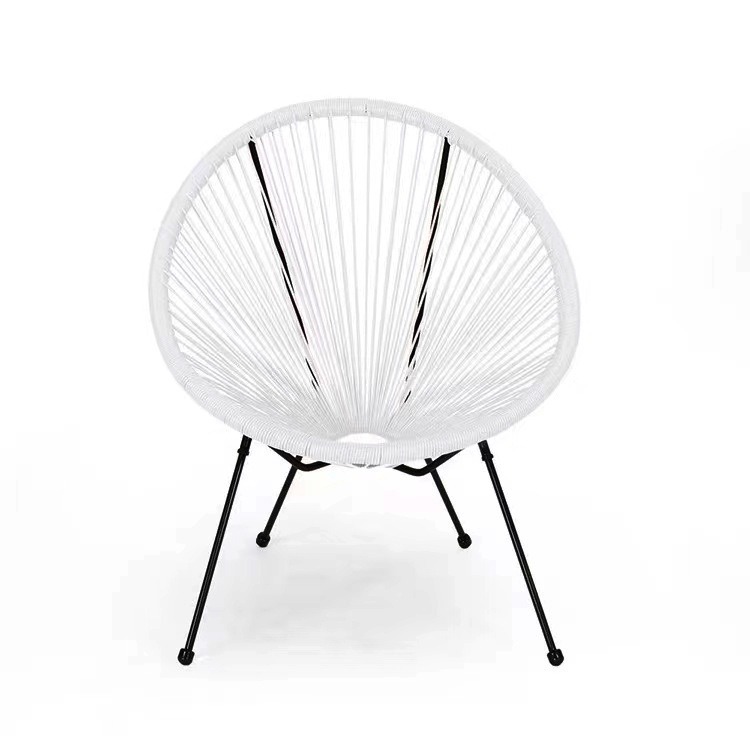Silla de relajación de balcón para una sola persona silla de respaldo de caña al aire libre silla de playa huevo estilo silla mecedora solar image 13