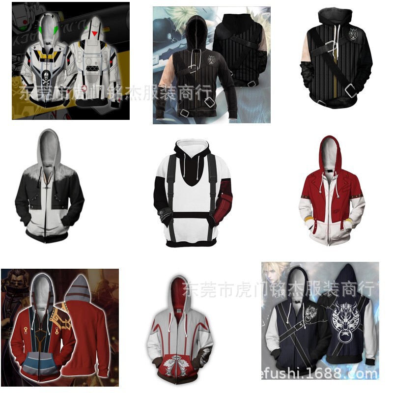 New Popular Game Final Fantasy 8 Series 3D Hoodie Cosplay Merchandise Loose Fit