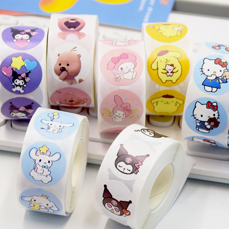 Cartoon Sanrio expression pack Lamy, Doggie, Mimi, Sealing sticker, Pudding dog, Loopy, Rolling sticker