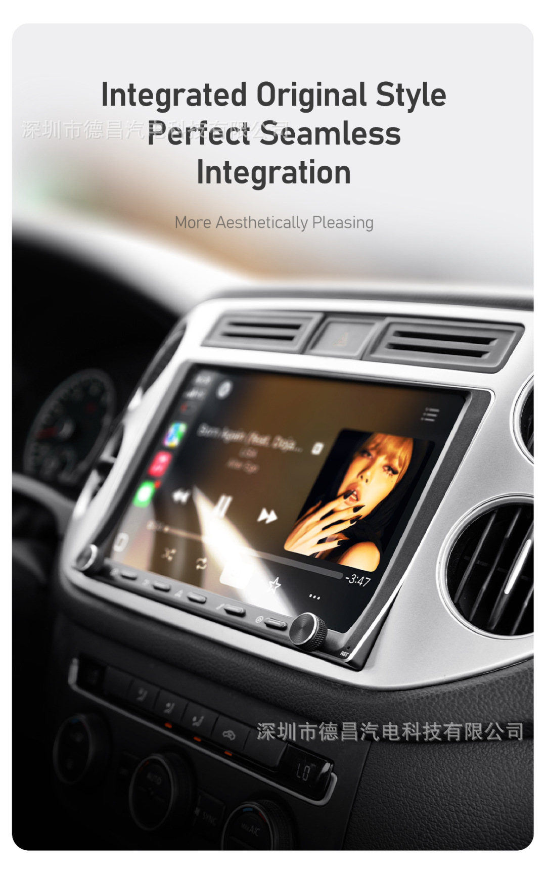Cross-Border 9inch Universal Host Navigation Dual-Knob Car Display Carplay Android Car Radio Player
