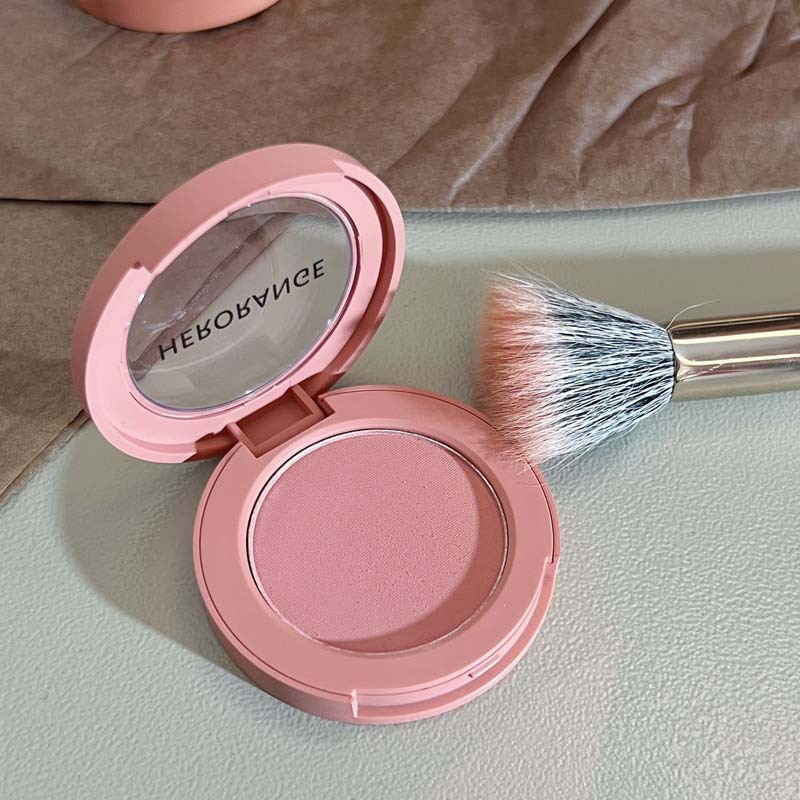 HERORANGE ~ crema rubor en polvo baja saturación tierna chica monocromo placa melocotón naranja suave niebla mate natural hembra estudiante