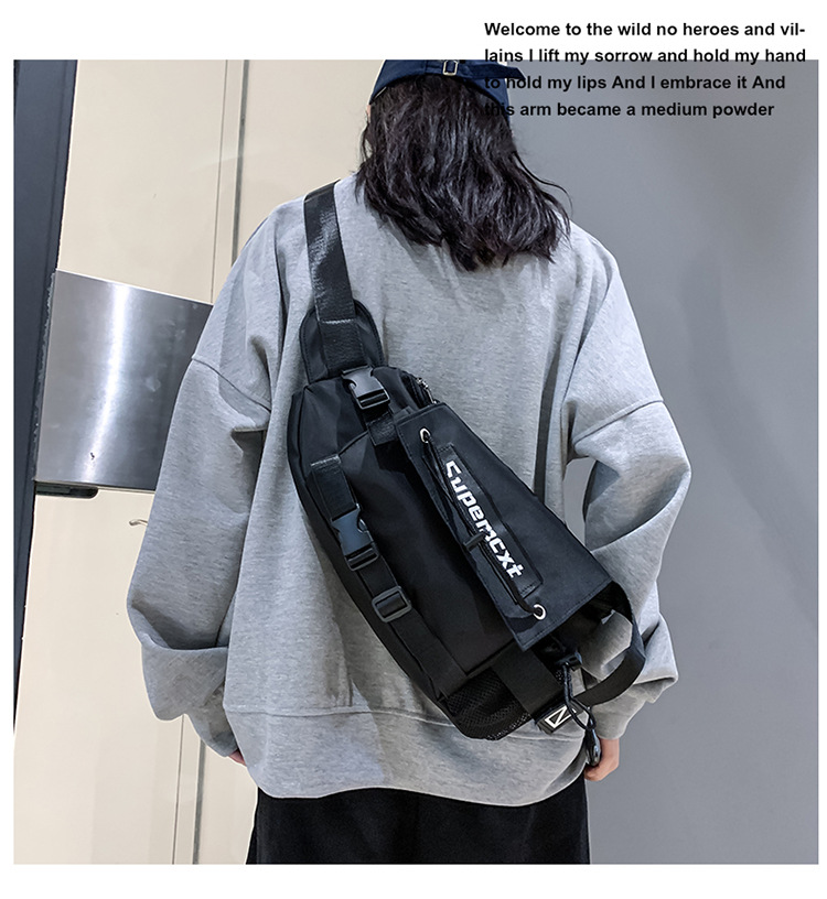 Internet Hot Casual Mechanical Style Simple 2021 New Sports Messenger Bag Mens and Womens NonCanvas Nylon Mobile Phone Chest Bagpicture7