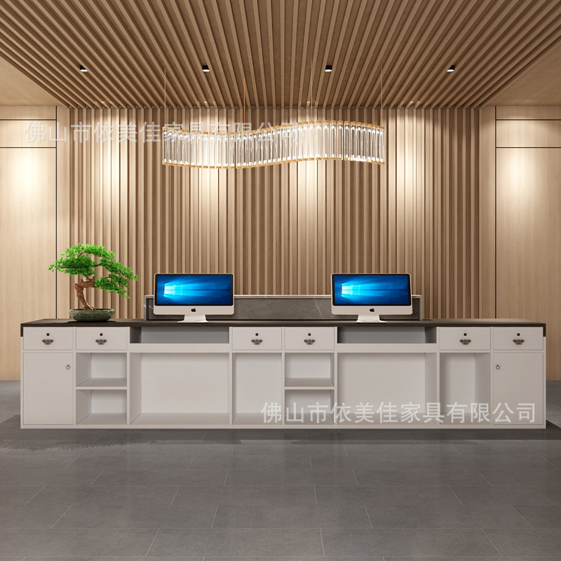 Recepción moderna de estilo nuevo chino Recepción de la compañía Salón de salud Hotel Salón de belleza Salón de belleza Bar Cajero de alta gama