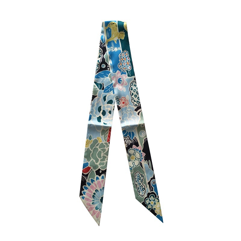 Women's Fashion Plant Satin Printing Silk Scarves display picture 96