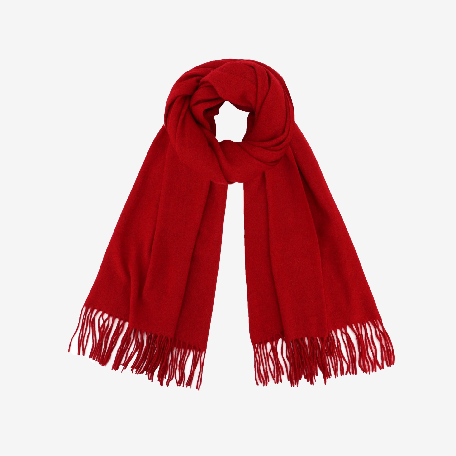 100% bufandas de lana roja simple coreano otoño invierno atmósfera sensación de cuello sensación de alto nivel de regalo de reunión anual de chal universal