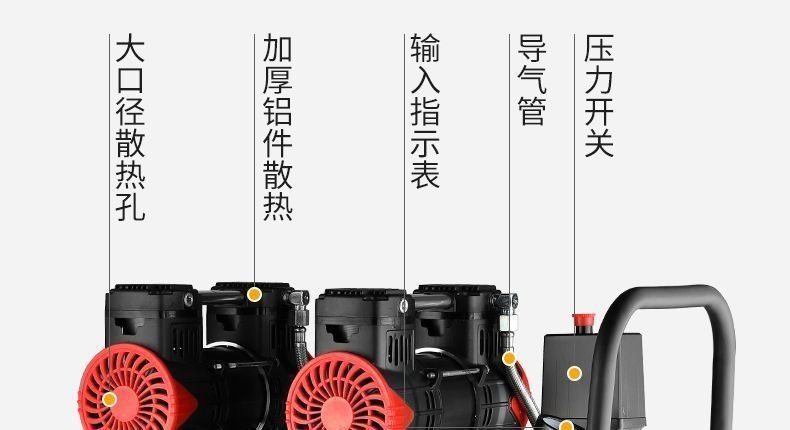 Air compressor, small 220v portable industrial-grade woodworking silent high-pressure air pump