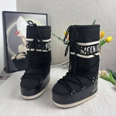 时尚雪地靴女2025冬季新款加厚保暖套筒棉靴防滑耐磨绑带面包长靴