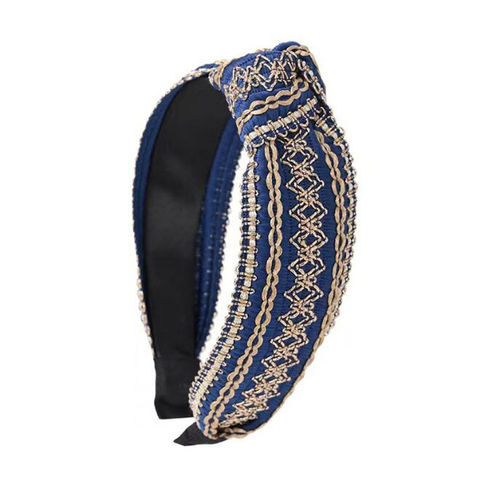Bandana larga com nó retro para mulher acessório de cabelo_voghion.com