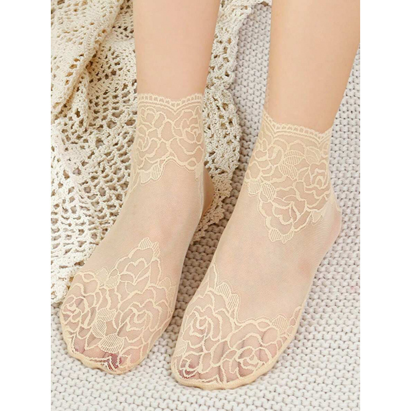 S 61506 Lace trim non-slip invisible socks 蕾丝花边防滑隐形