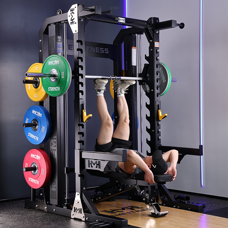 Squat-free semi-frame home vertical push-up profesional Smith gantry multifuncional plataforma de levantamiento de pesas equipo comercial