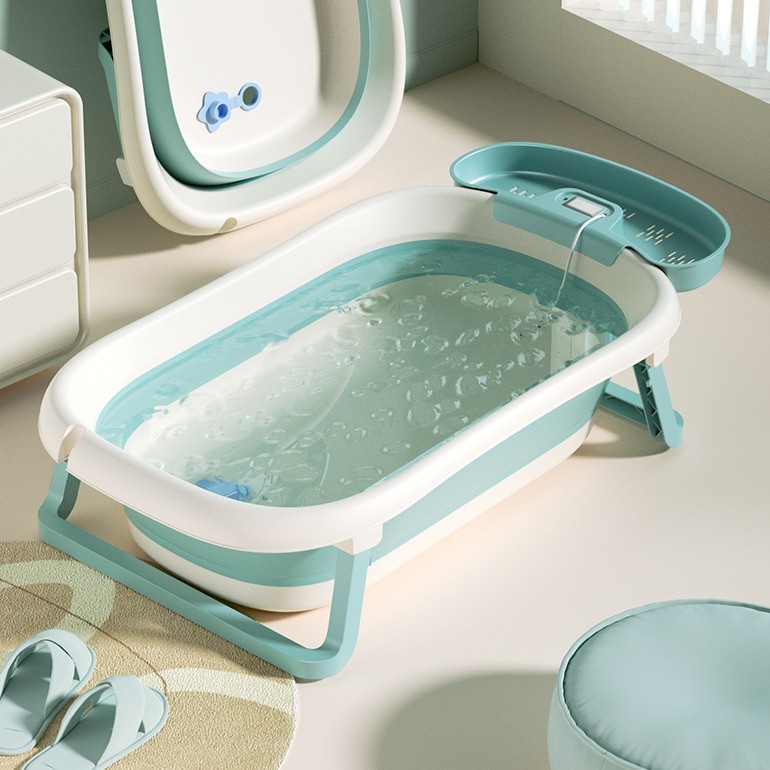 Bañera de bebé plegable bebé sentado y acostado gran cubo de baño niños hogar recién nacido suministros para niños