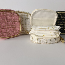 小香风毛呢化妆包多功能化妆品收纳包便携旅行高颜值手拿包包