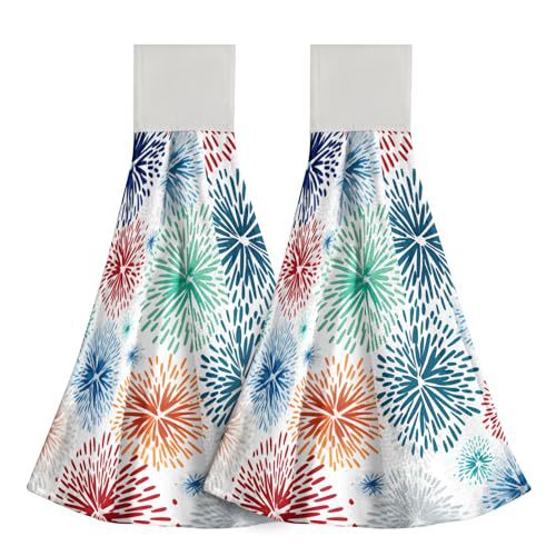 Fireworks green leaf pattern kitchen bathroom bathroom towel towel towel dish cloth can be hung absorbent Fireworks green leaf pattern kitchen bathroom bathroom towel towel towel dish cloth can be hung absorbent