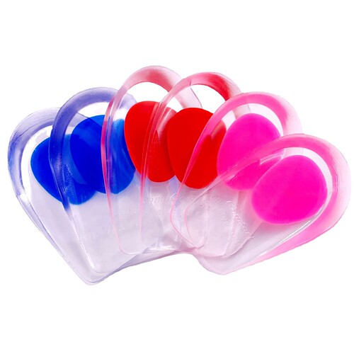 Silicone shock-absorbing heel pad invisible inner heightening soft heel pad men's and women's silicone insole military training half size pad shipping