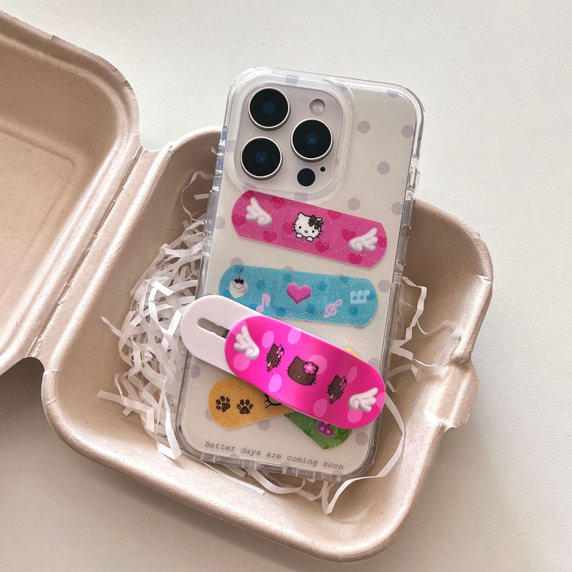 Japón y Corea del Sur Wings KT Cat Adecuado para Apple 16ProMax Funda para teléfono móvil 15Pro Nuevo 14/13 Girl 15PM