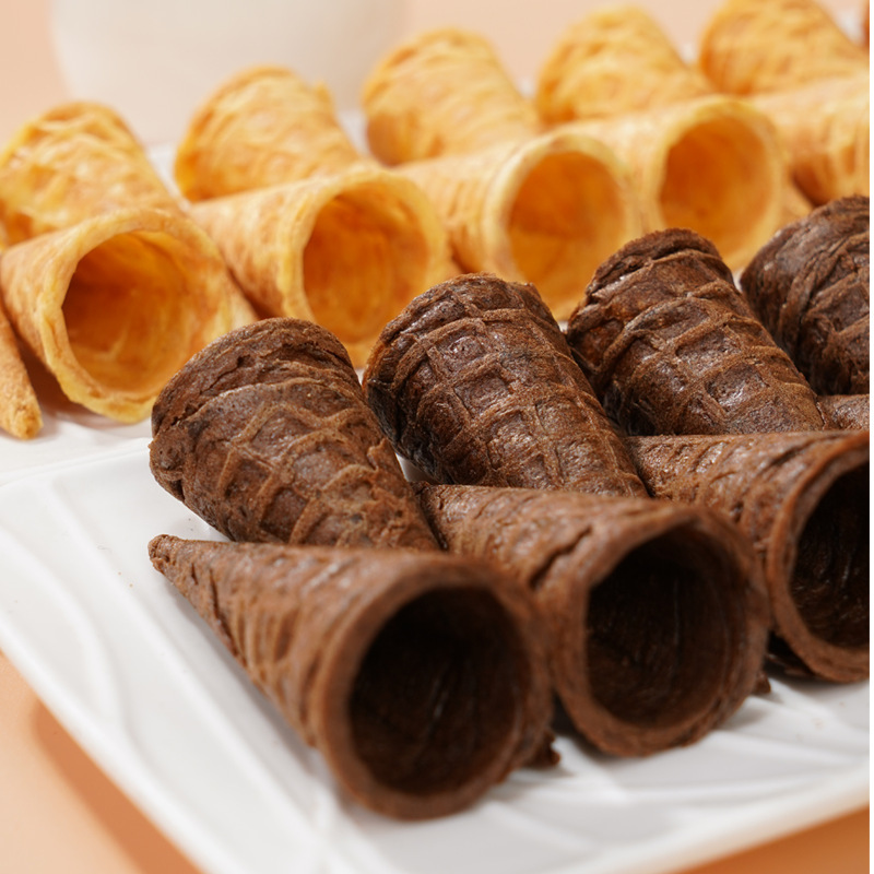 善美源冰淇淋小尾巴蛋筒脆脆杯咸蛋黄巧克力味可可酥脆桶儿童零食