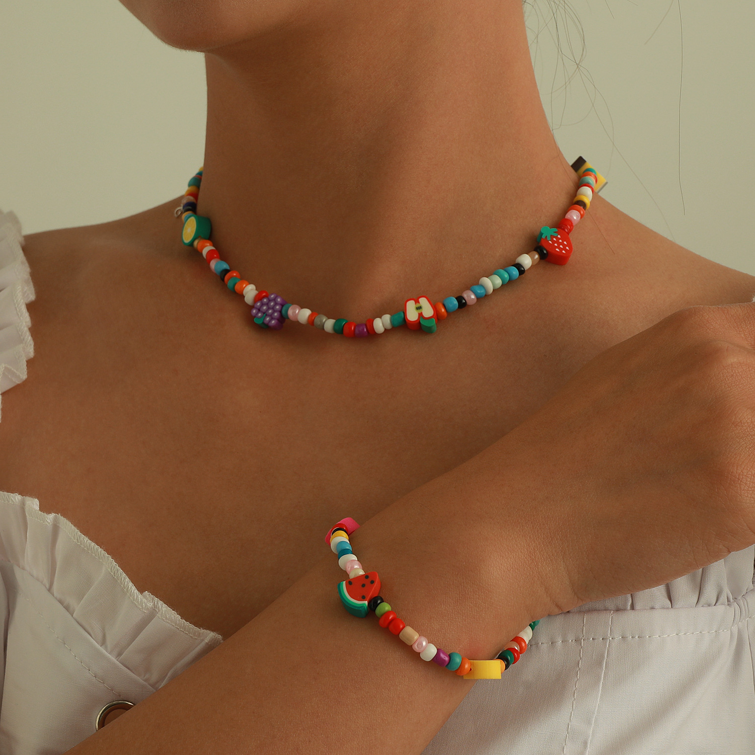 Mode Fruit Perlé Bracelets Collier display picture 2