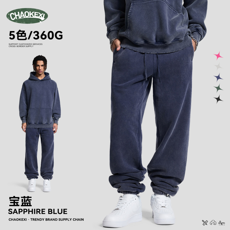 CKX秋冬新品360g高品质加绒休闲男长裤街头潮牌宽松束脚裤男卫裤3|undefined