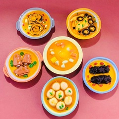 新款仿真大食玩荤菜类树脂配件国潮美食冰箱贴厨房装饰厂家直批